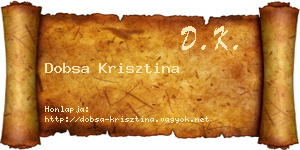 Dobsa Krisztina névjegykártya